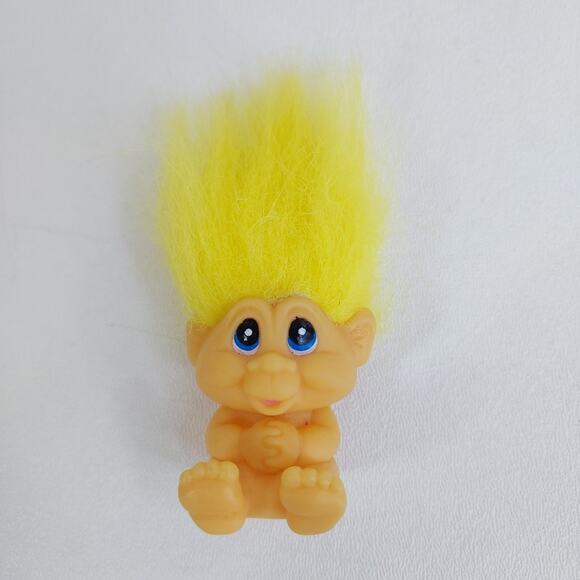 Troll Doll Vintage 90s Figurine Still Perfect After All These Years Yellow Hair - Picture 1 of 3